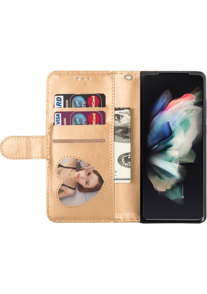 Samsung Galaxy Z Fold5 5g Pc+Pu Deri Telefon Stand Kılıfı Fermuarlı Cüzdan Hafif Telefon Kapağı (Yurt Dışından)