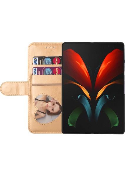 Samsung Galaxy Z Fold5 5g Pc+Pu Deri Telefon Stand Kılıfı Fermuarlı Cüzdan Hafif Telefon Kapağı (Yurt Dışından)
