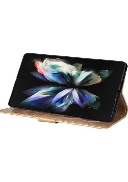 Samsung Galaxy Z Fold5 5g Pc+Pu Deri Telefon Stand Kılıfı Fermuarlı Cüzdan Hafif Telefon Kapağı (Yurt Dışından)