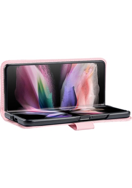 Samsung Galaxy Z Fold5 5g Deri Kılıf Stand Cüzdanlı Baskılı Telefon Kapağı (Yurt Dışından)