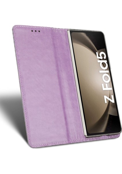 Samsung Galaxy Z Fold5 5g Telefon Flip Kapak Izgara Dokusu Pu Deri Kasa Stand ile (Yurt Dışından) fiyatları