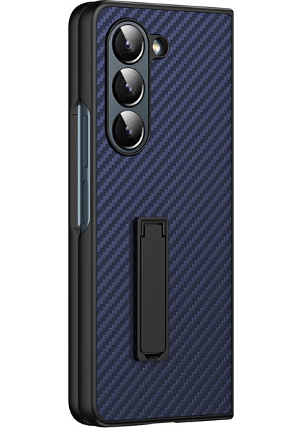 Samsung Galaxy Z Fold5 5g Karbon Fiber Doku Sert Pc Telefon Kılıfı Kickstand Case (Yurt Dışından)