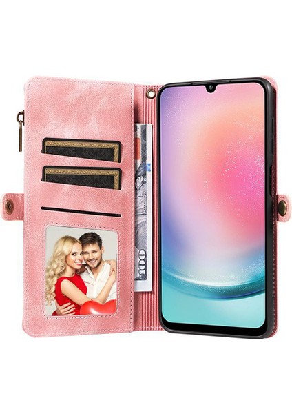 Samsung Galaxy A24 4g Fermuarı Cep Katlanabilir Stand Cüzdan Deri Kılıf Telefon Kapağı Kayış (Yurt Dışından) fiyatları