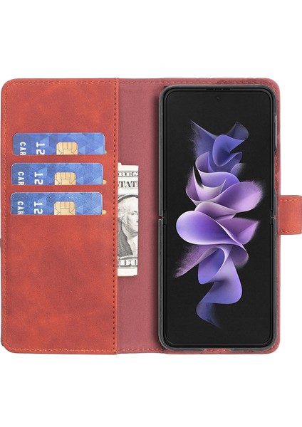 Samsung Galaxy Z Fold5 5g Baskılı Stand Telefon Kılıfı Pu Deri Cüzdan Kapağı (Yurt Dışından)