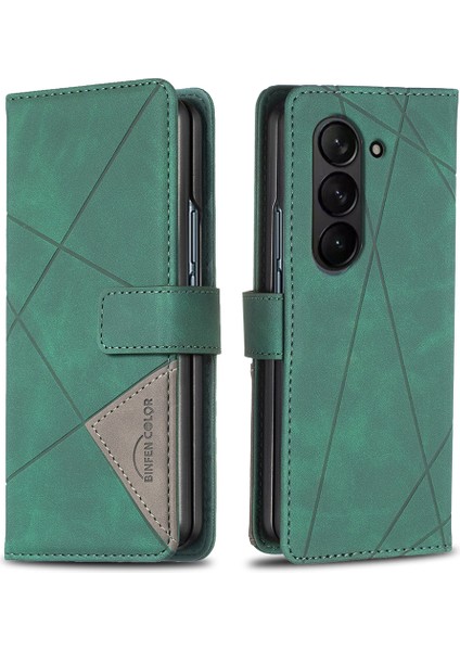 Samsung Galaxy Z Fold5 5g Baskılı Stand Telefon Kılıfı Pu Deri Cüzdan Kapağı (Yurt Dışından)