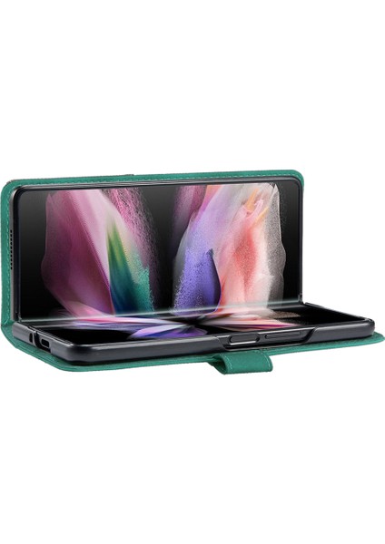 Samsung Galaxy Z Fold5 5g Baskılı Stand Telefon Kılıfı Pu Deri Cüzdan Kapağı (Yurt Dışından)