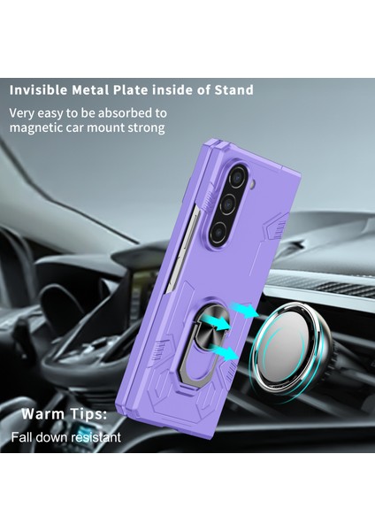 Samsung Galaxy Z Fold5 5g Halka Kickstand Telefon Kasası Sert Pc Önleme Anti-Drop Kapak Desteği Manyetik Araba Montajı (Yurt Dışından) modelleri