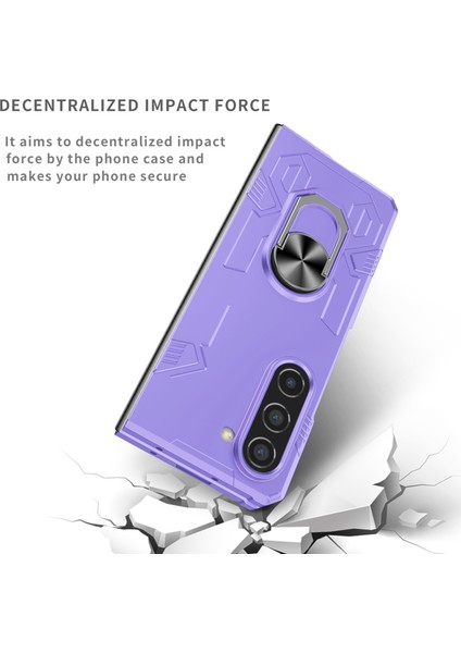 Samsung Galaxy Z Fold5 5g Halka Kickstand Telefon Kasası Sert Pc Önleme Anti-Drop Kapak Desteği Manyetik Araba Montajı (Yurt Dışından) fırsatları