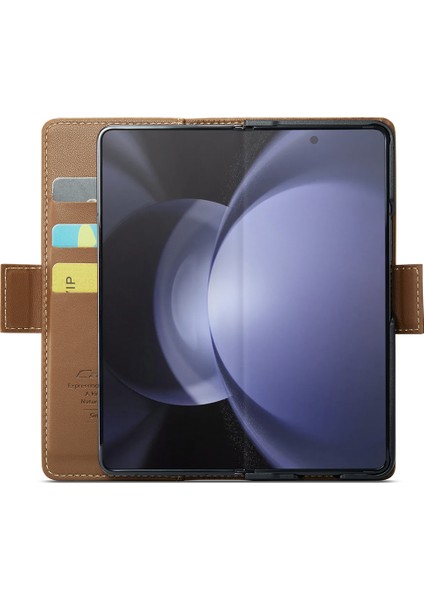 Samsung Galaxy Z Fold5 5g Rfıd Engelleme Cüzdan Deri Kasa Telefon Stand Kapağı (Yurt Dışından)