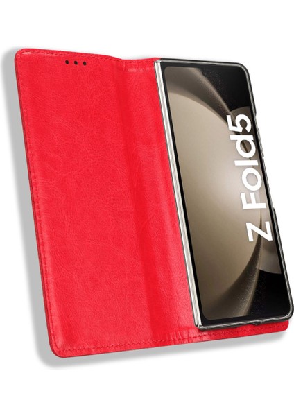 Samsung Galaxy Z Fold5 5g Retro Pu Deri Telefon Kılıfı Manyetik Kapanış Stand Telefon Kapağı (Yurt Dışından) modelleri