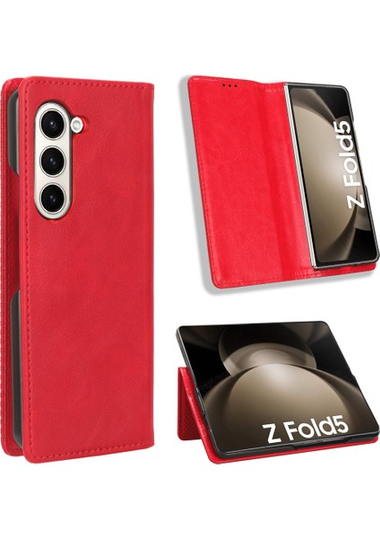 Samsung Galaxy Z Fold5 5g Retro Pu Deri Telefon Kılıfı Manyetik Kapanış Stand Telefon Kapağı (Yurt Dışından) fırsatları