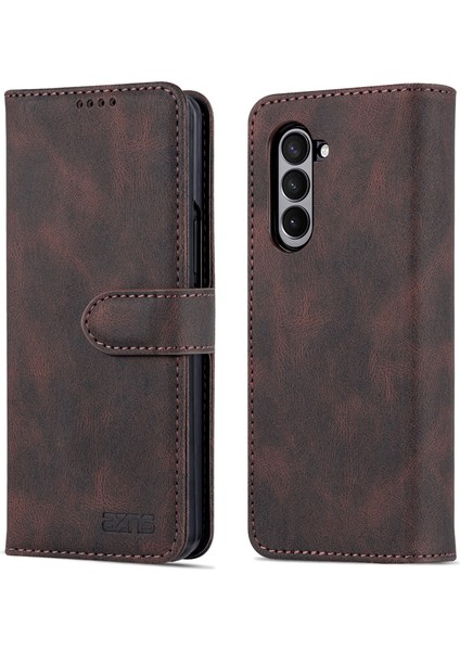 Samsung Galaxy Z Fold5 5g Pu Deri Cüzdan Telefon Kılıfı Kickstand Shockproof Cover (Yurt Dışından)