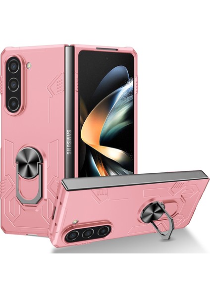 Samsung Galaxy Z Fold5 5g Halka Kickstand Telefon Kasası Sert Pc Önleme Anti-Drop Kapak Desteği Manyetik Araba Montajı (Yurt Dışından)