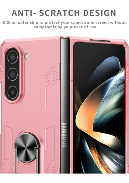 Samsung Galaxy Z Fold5 5g Halka Kickstand Telefon Kasası Sert Pc Önleme Anti-Drop Kapak Desteği Manyetik Araba Montajı (Yurt Dışından)