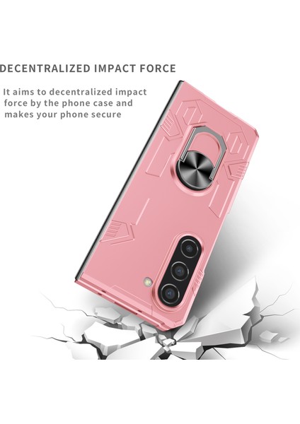 Samsung Galaxy Z Fold5 5g Halka Kickstand Telefon Kasası Sert Pc Önleme Anti-Drop Kapak Desteği Manyetik Araba Montajı (Yurt Dışından)