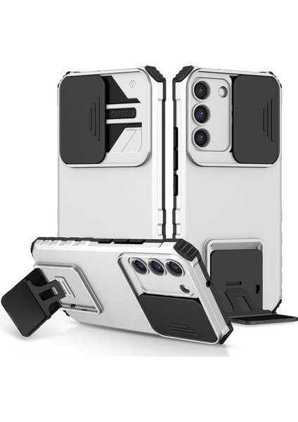 Samsung Galaxy S22 5g Pc+Tpu Kickstand Kapak Slayt Lens Kalkanı Telefon Kasası (Yurt Dışından)