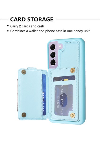 Samsung Galaxy S21 Fe 5g Yüzük Kickstand Case Pu Deri+Tpu Kart Tutucu ile Arka Kapak (Yurt Dışından)