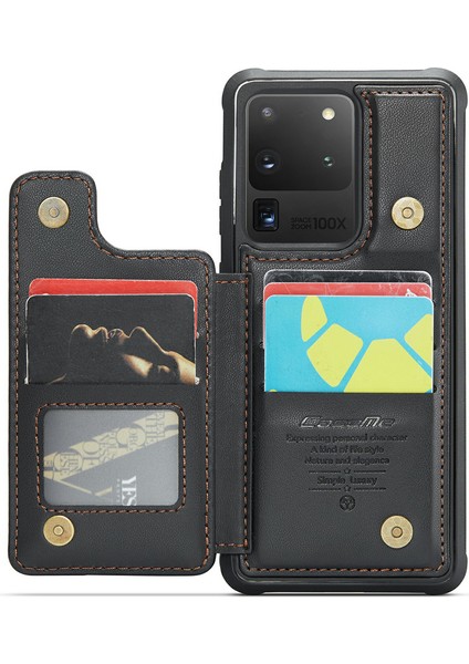 Samsung Galaxy S20 Ultra Rfıd Engelleme Kart Tutucu Pu+Tpu Kickstand Telefon Kapağı (Yurt Dışından) fiyatları