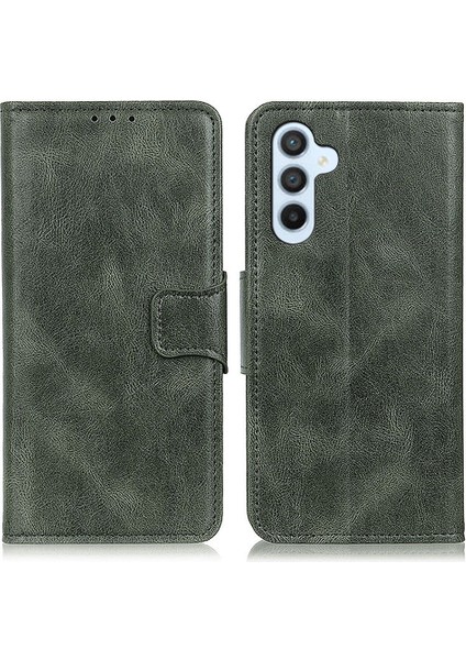 Samsung Galaxy S23 Fe Deri Cüzdan Kılıfı Çılgın At Doku Stand Folio Cep Telefonu Kapağı (Yurt Dışından)
