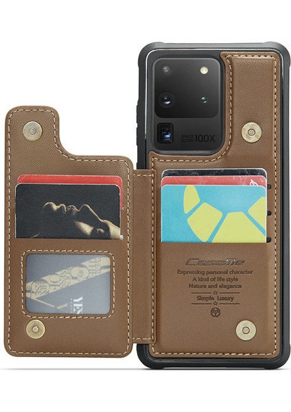 Samsung Galaxy S20 Ultra Rfıd Engelleme Kart Tutucu Pu+Tpu Kickstand Telefon Kapağı (Yurt Dışından) fiyatları