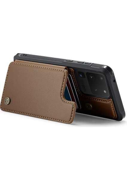 Samsung Galaxy S20 Ultra Rfıd Engelleme Kart Tutucu Pu+Tpu Kickstand Telefon Kapağı (Yurt Dışından) modelleri
