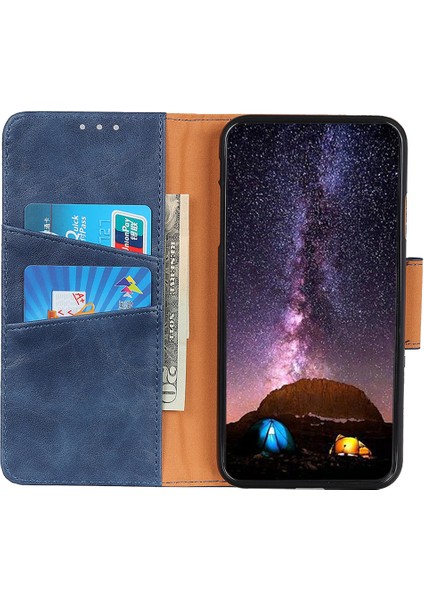 Samsung Galaxy S23 Fe Çılgın At Doku Telefon Kılıfı Bölünmüş Deri Cüzdan Stand Kapağı (Yurt Dışından)