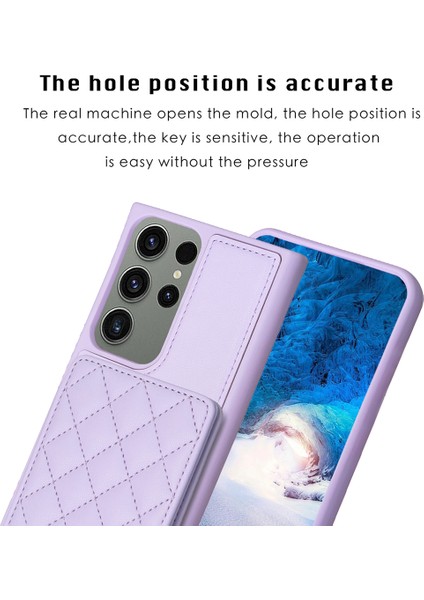 Samsung Galaxy S23 Ultra Kart Yuvaları Çizgiye Dönüş Anti Tele Kılıfı Deri Kaplamalı Tpu Kickstand ile (Yurt Dışından) modelleri