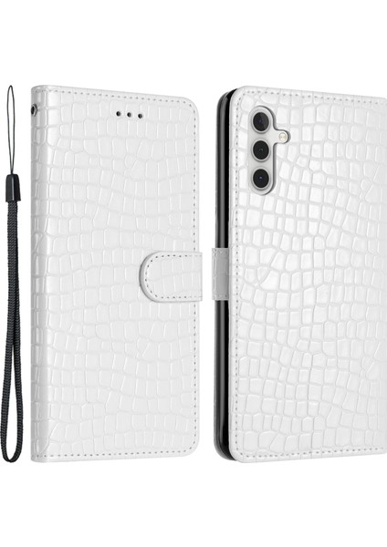 Samsung Galaxy S23 Fe Anter Deri Kapak Tümlü Dokun Dokusu Telefon Kılıfı Stand Cüzdanı El Kayışı (Yurt Dışından)