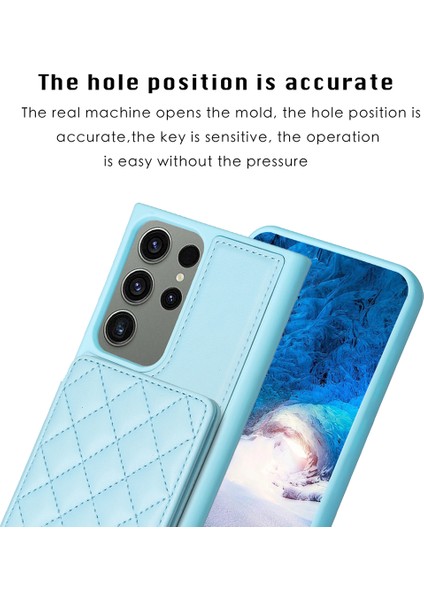 Samsung Galaxy S23 Ultra Kart Yuvaları Çizgiye Dönüş Anti Tele Kılıfı Deri Kaplamalı Tpu Kickstand ile (Yurt Dışından) modelleri
