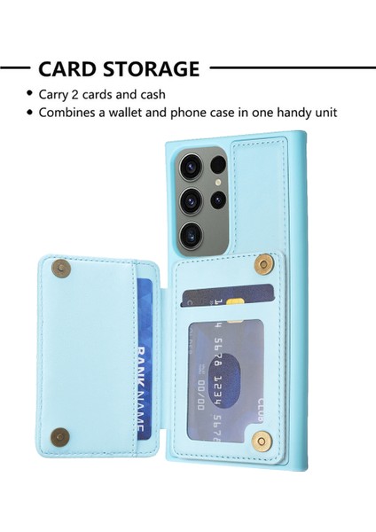 Samsung Galaxy S23 Ultra Kart Yuvaları Çizgiye Dönüş Anti Tele Kılıfı Deri Kaplamalı Tpu Kickstand ile (Yurt Dışından) fırsatları