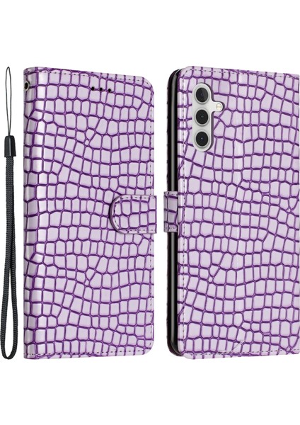 Samsung Galaxy S23 Fe Anter Deri Kapak Tümlü Dokun Dokusu Telefon Kılıfı Stand Cüzdanı El Kayışı (Yurt Dışından)