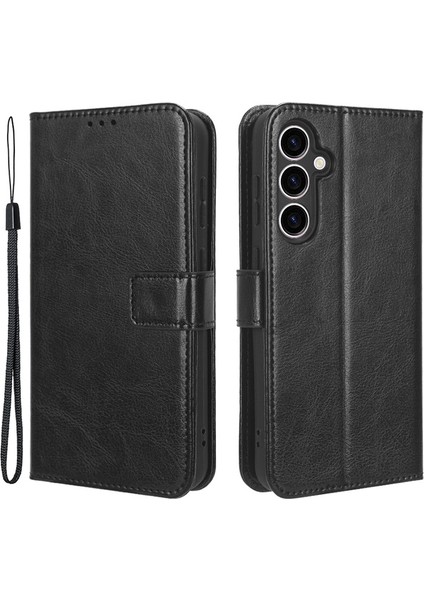 Samsung Galaxy S23 Fe Pu Deri Cüzdan Telefon Kapağı, Çılgın At Doku Cep Telefonu Stand Kılıfı (Yurt Dışından)