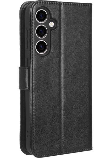Samsung Galaxy S23 Fe Pu Deri Cüzdan Telefon Kapağı, Çılgın At Doku Cep Telefonu Stand Kılıfı (Yurt Dışından)