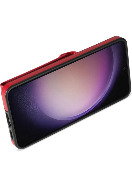 Samsung Galaxy S23+ Kart Yuvaları Fermuar Cep Telefonu Kasası Kickstand Deri Kaplamalı Tpu Kapak (Yurt Dışından)