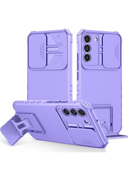 Samsung Galaxy S22+ 5g Slayt Lens Kalkanı Anti-Fall Kapak Kickstand Pc+ Tpu Telefon Kılıfı (Yurt Dışından)