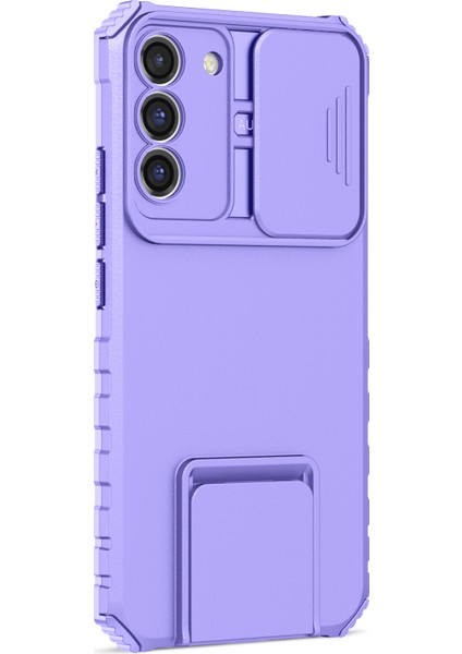 Samsung Galaxy S22+ 5g Slayt Lens Kalkanı Anti-Fall Kapak Kickstand Pc+ Tpu Telefon Kılıfı (Yurt Dışından)