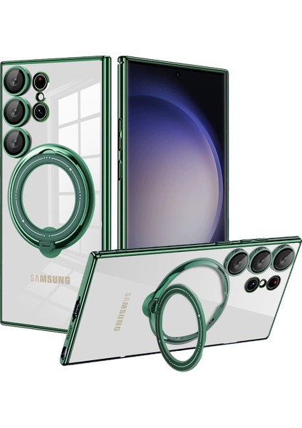 Samsung Galaxy S22 Ultra 5g Pc+Tpu Telefon Kapağı Magsafe ile Uyumlu Dönen Kickstand Case (Yurt Dışından)