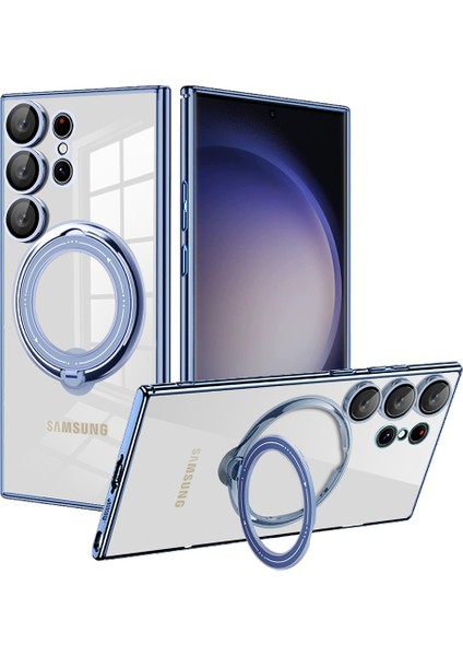 Samsung Galaxy S22 Ultra 5g Pc+Tpu Telefon Kapağı Magsafe ile Uyumlu Dönen Kickstand Case (Yurt Dışından)