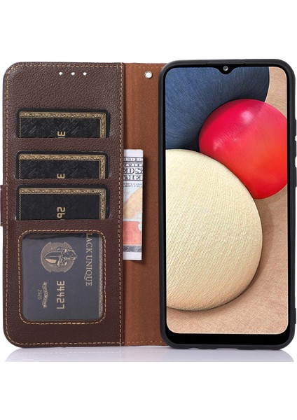Samsung Galaxy S23 Fe Pu Deri Kılıf Litchi Doku Cüzdan Rfıd Engelleme Stand Telefon Kapağı (Yurt Dışından)