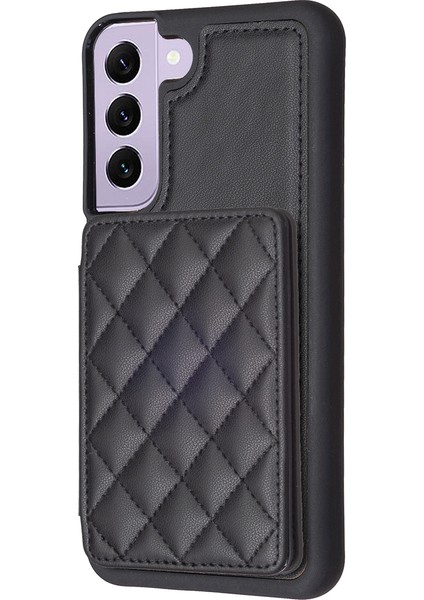 Samsung Galaxy S21 Fe 5g Anti-Drop Deri Kaplamalı Tpu Kapak Telefon Kılıfı Kart Tutucu Kickstand (Yurt Dışından)