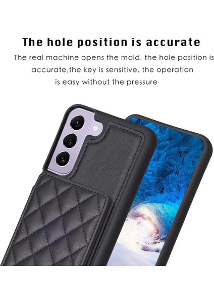 Samsung Galaxy S21 Fe 5g Anti-Drop Deri Kaplamalı Tpu Kapak Telefon Kılıfı Kart Tutucu Kickstand (Yurt Dışından)