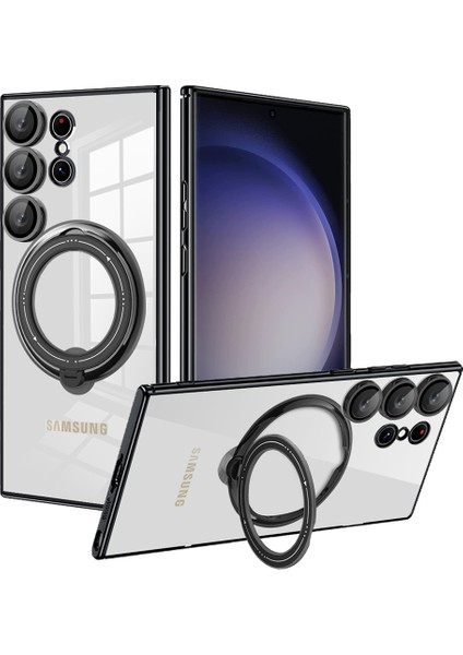 Samsung Galaxy S22 Ultra 5g Pc+Tpu Telefon Kapağı Magsafe ile Uyumlu Dönen Kickstand Case (Yurt Dışından)