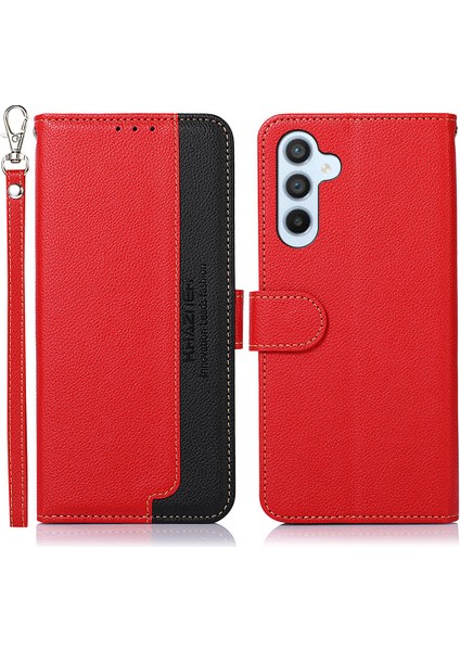 Samsung Galaxy S23 Fe Pu Deri Kılıf Litchi Doku Cüzdan Rfıd Engelleme Stand Telefon Kapağı (Yurt Dışından)