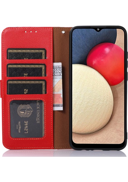 Samsung Galaxy S23 Fe Pu Deri Kılıf Litchi Doku Cüzdan Rfıd Engelleme Stand Telefon Kapağı (Yurt Dışından)