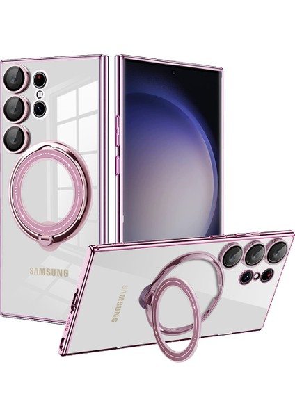 Samsung Galaxy S22 Ultra 5g Pc+Tpu Telefon Kapağı Magsafe ile Uyumlu Dönen Kickstand Case (Yurt Dışından)