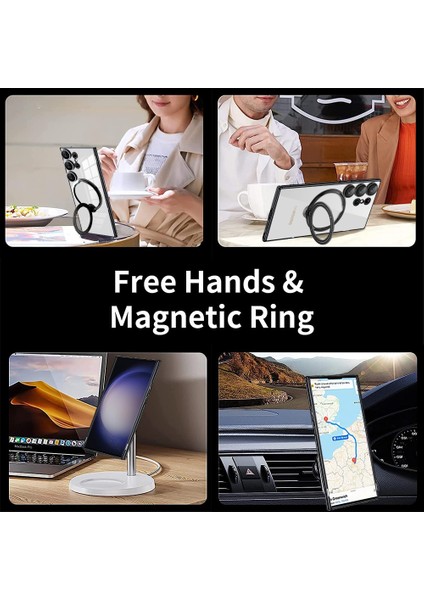 Samsung Galaxy S22 Ultra 5g Pc+Tpu Telefon Kapağı Magsafe ile Uyumlu Dönen Kickstand Case (Yurt Dışından)
