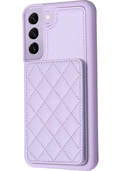 Samsung Galaxy S21 Fe 5g Anti-Drop Deri Kaplamalı Tpu Kapak Telefon Kılıfı Kart Tutucu Kickstand (Yurt Dışından)