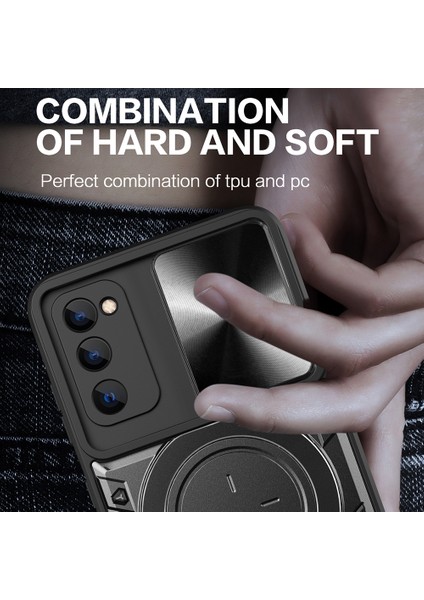 Samsung Galaxy S20 Fe / S20 Fe 2022 / S20 Lite Kickstand Case, Slayt Kamera Kapağı Pc+Tpu Telefon Kapağı (Yurt Dışından)