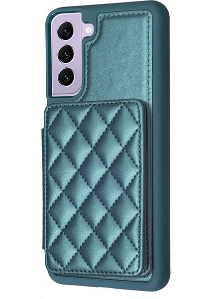 Samsung Galaxy S21 Fe 5g Anti-Drop Deri Kaplamalı Tpu Kapak Telefon Kılıfı Kart Tutucu Kickstand (Yurt Dışından)