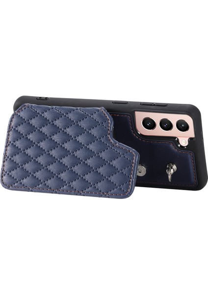 Samsung Galaxy S22+ 5g Çizgi Anti-Çizelge Anti-Scratch Vaka Kickstand Rfıd Engelleme Pu Deri+ Tpu Kapağı 2 Kayışla (Yurt Dışından)